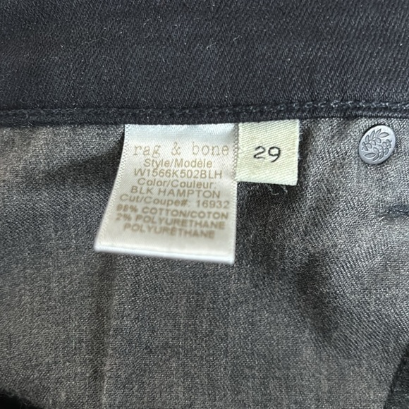 RAG & BONE Black Hampton Raw Hem Jeans Size 29 - Picture 6 of 10